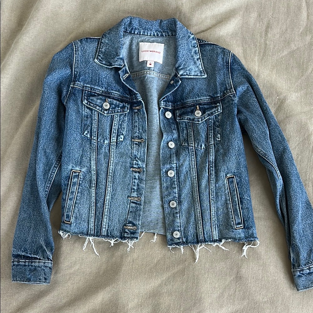 Lucky Brand Distressed Blue Jean Jacket